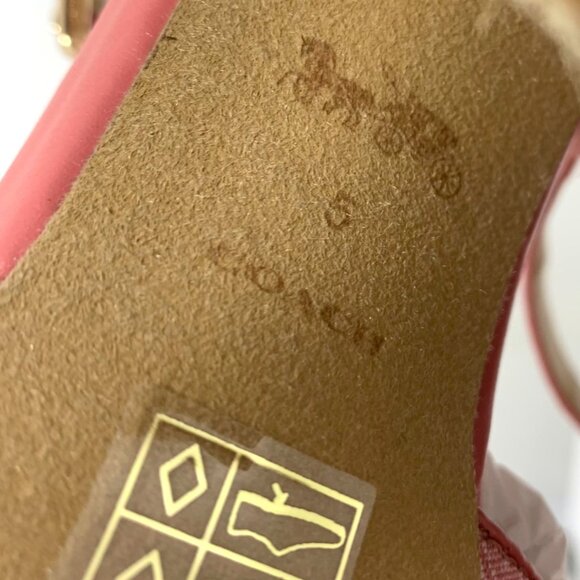 COACH Maddy Pink Signature Strappy Sandal Block Heel Womens SZ 5B C8930 NIB - Picture 5 of 10